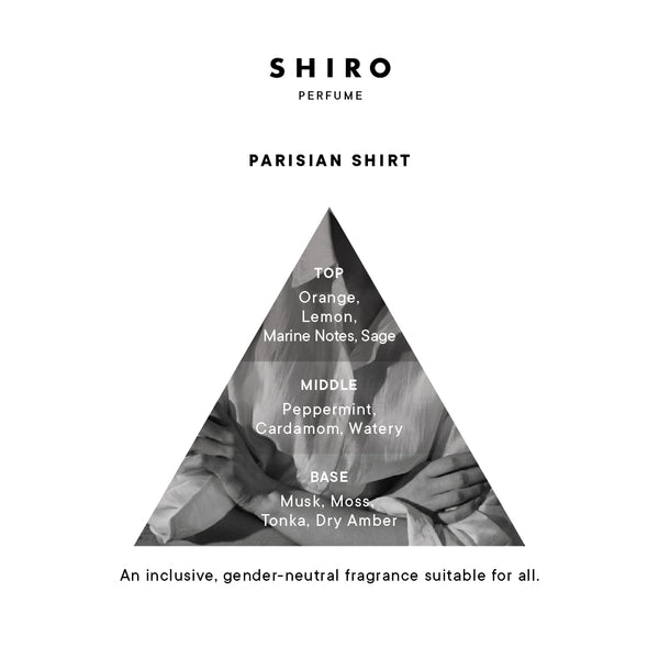 SHIRO PARISIAN SHIRT 香水　100ml PARISIAN SHIRT EAU DE PARFUM (100ML/50ML) – SHIRO US Online Store